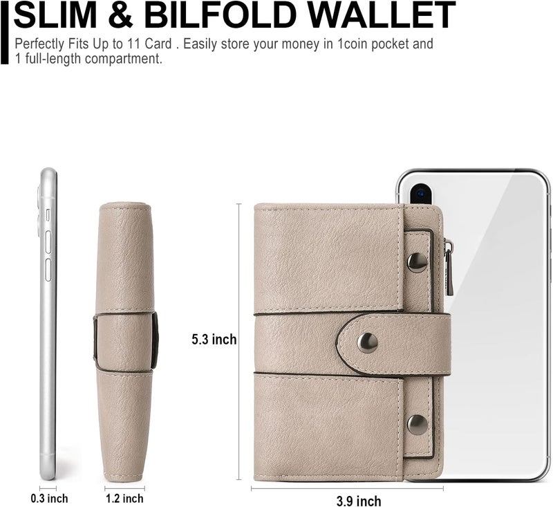 CLUCI Small Wallet for Women Leather Slim Womens Wallet Bifold Multi Card Holder Organizer Designer with Removable ID Window - Image 3